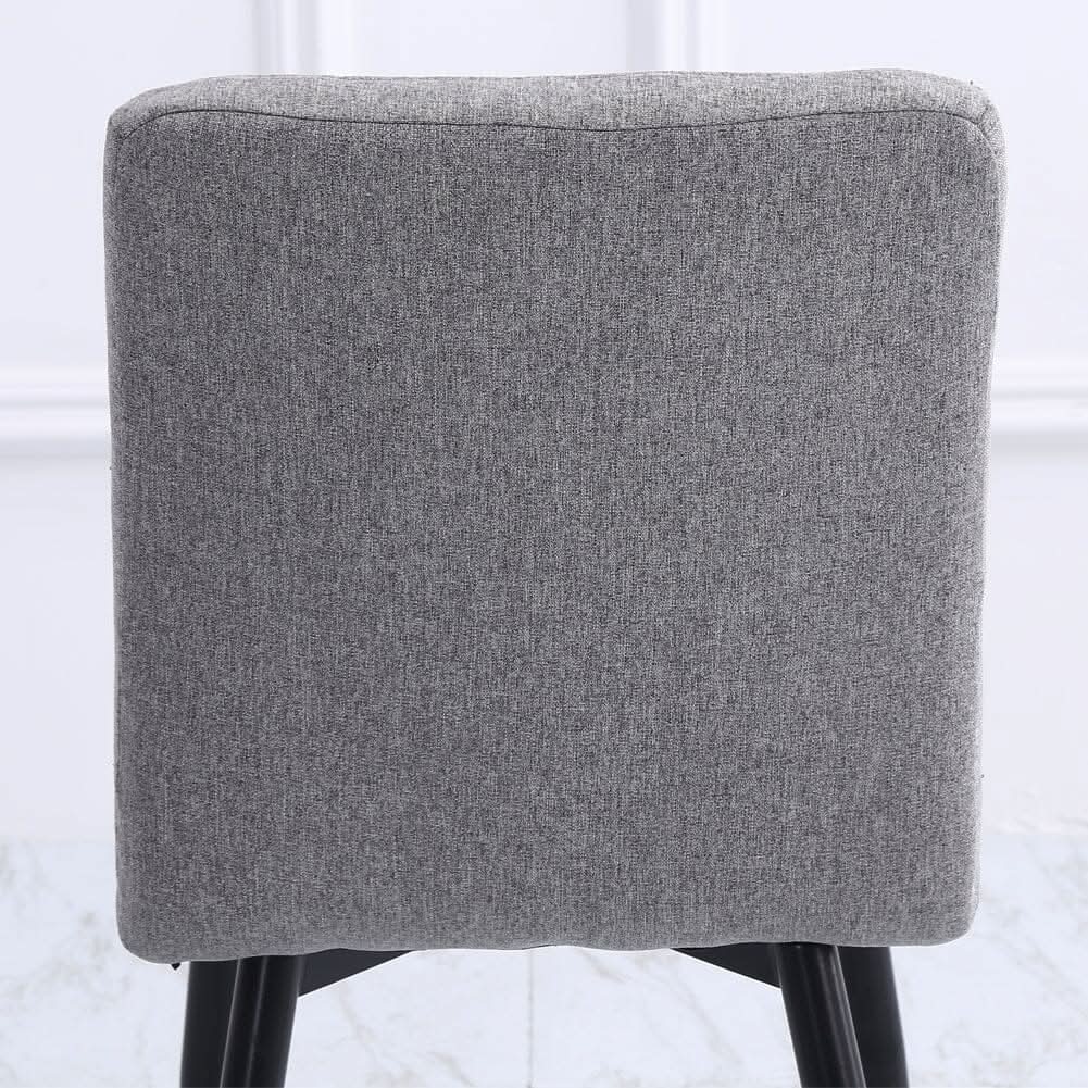 44 cm Height Set of 4 Tufted Modern Armless Dining Chairs with Metal Legs