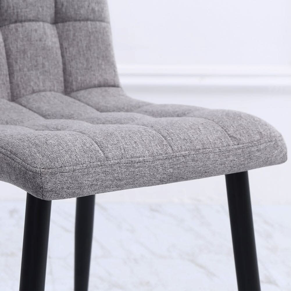 44 cm Height Set of 4 Tufted Modern Armless Dining Chairs with Metal Legs