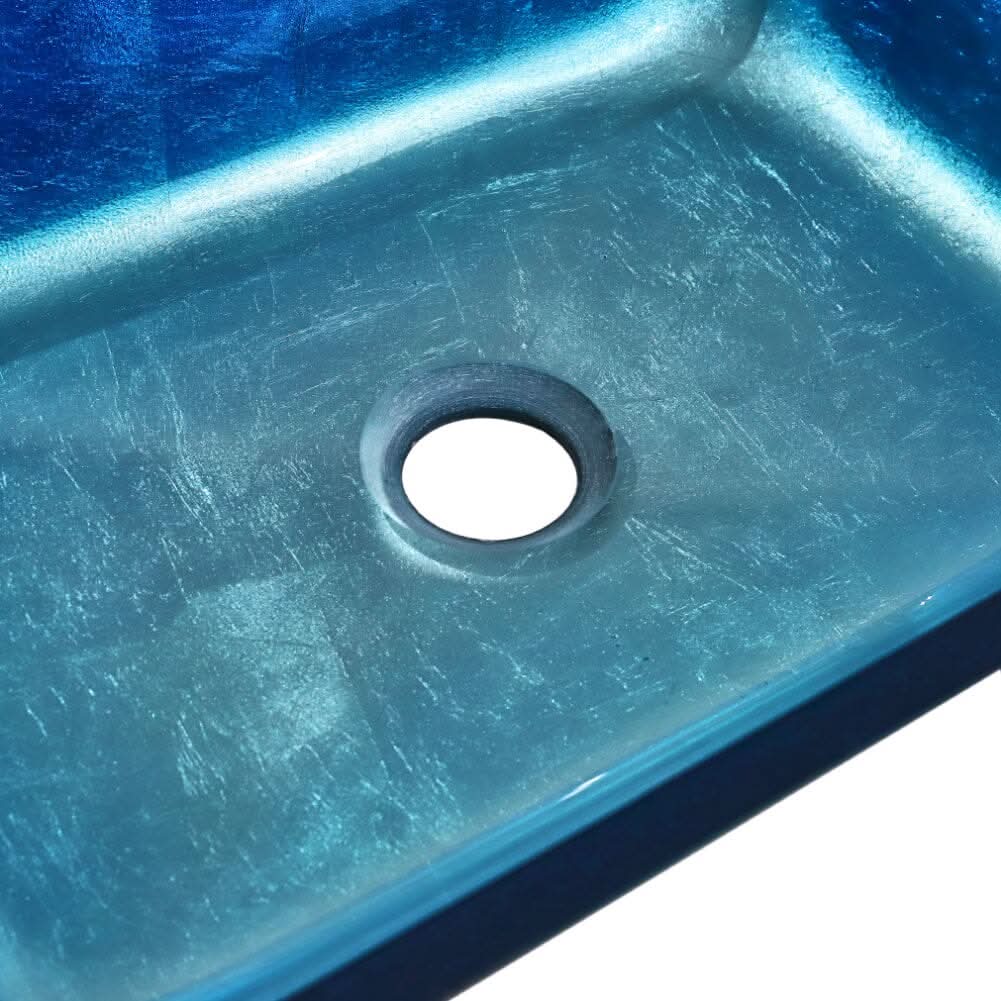 46cm W Rectangular Tempered Glass Bathroom Art Design Sink