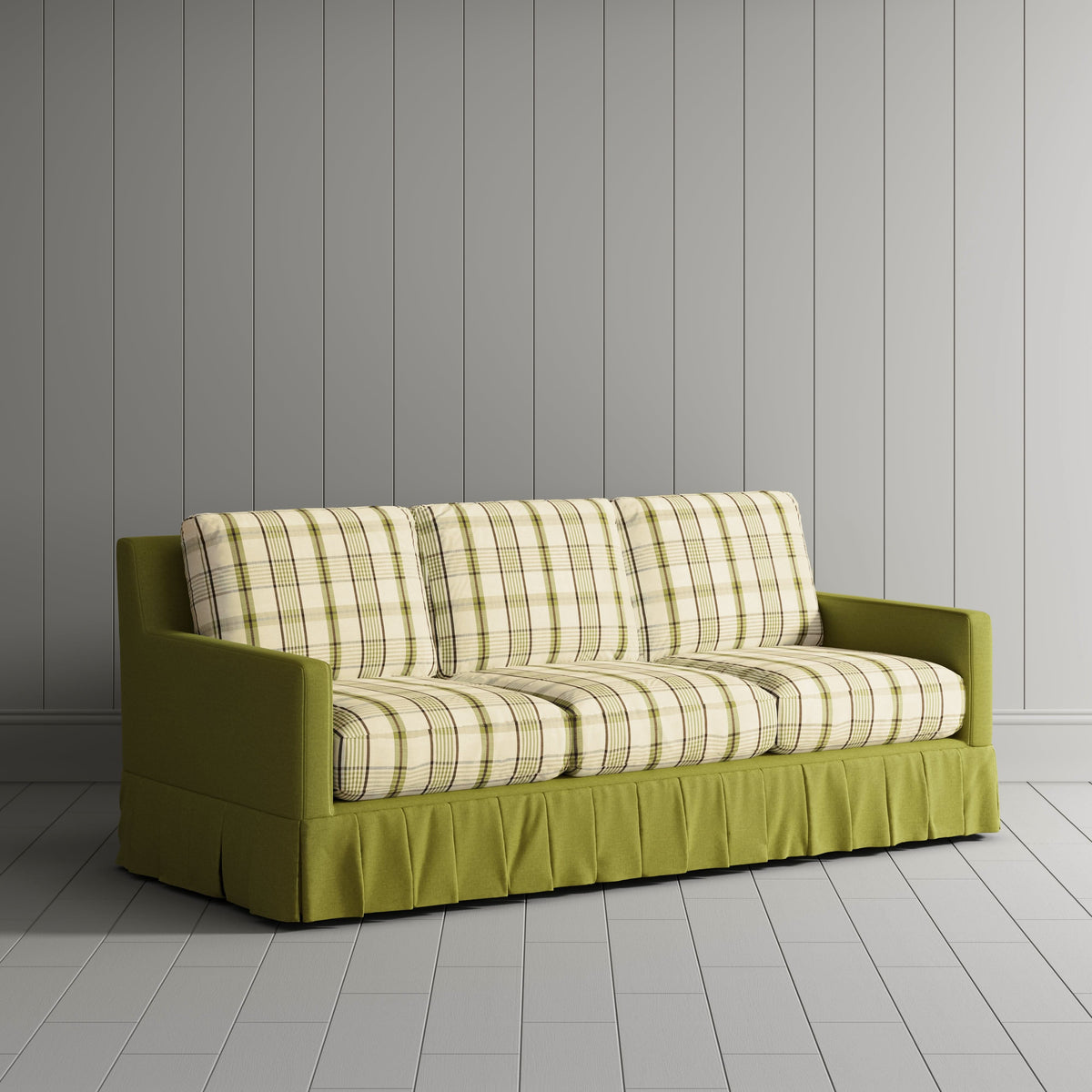 Cottonfy Country Check Sofa with Removable Skirted Covers