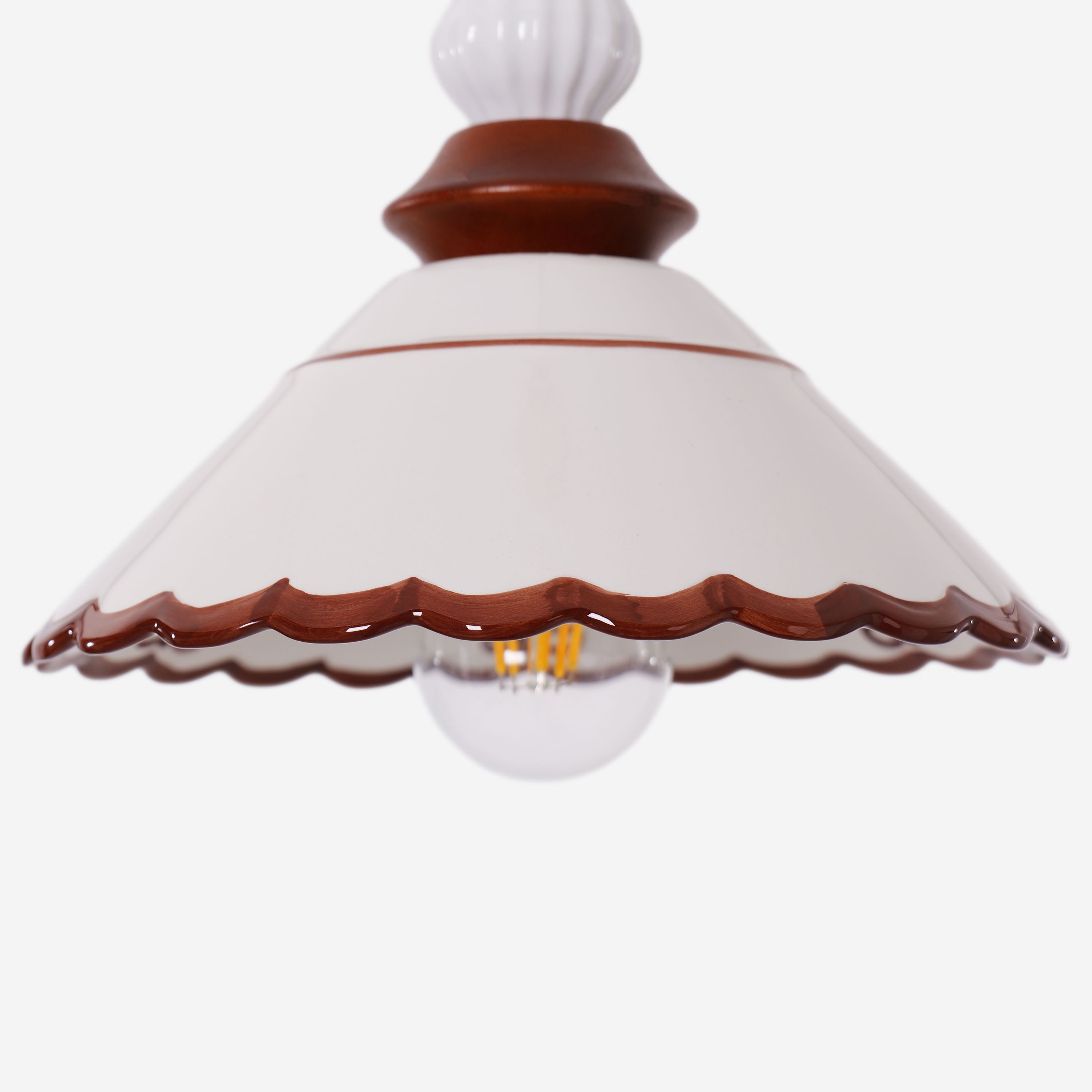 Brown Ceramic Lace Pendant Light | E27 Decorative Ceiling Lamp