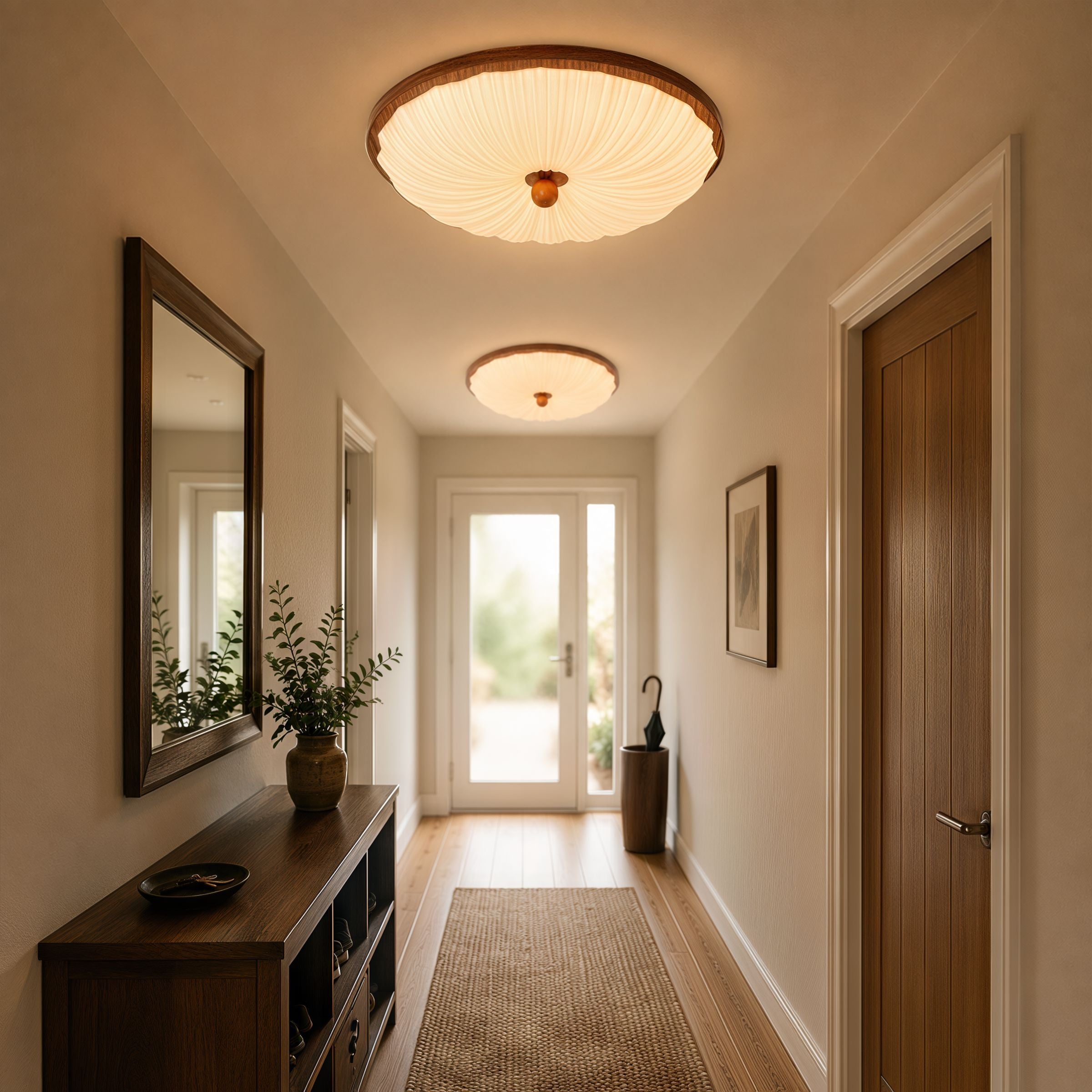 Walnut Pattern Acrylic Ceiling Light | Colour-Changing Flush Mount