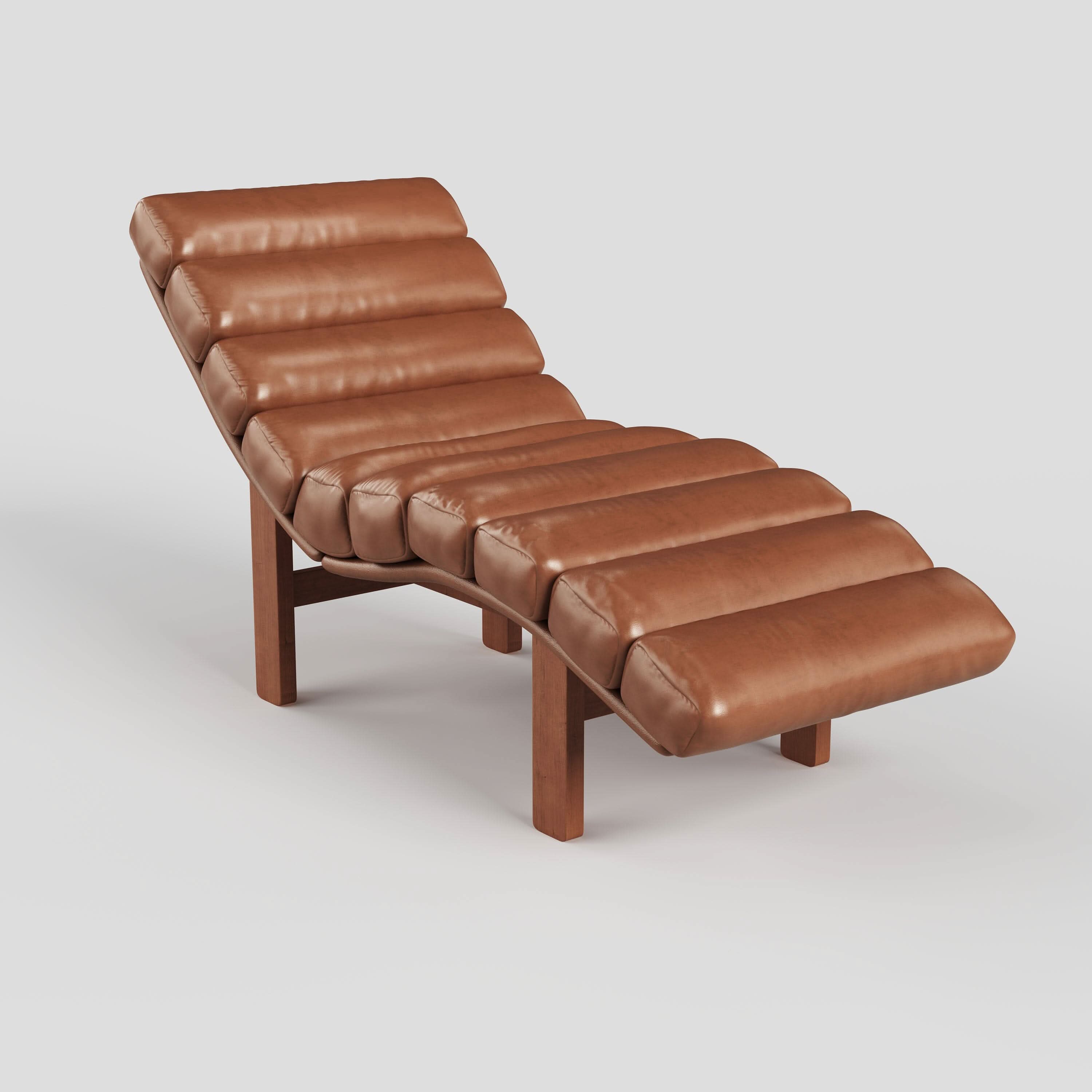 Cottonfy Modern Ergonomic Corduroy Chaise Lounge with Natural Wooden Frame