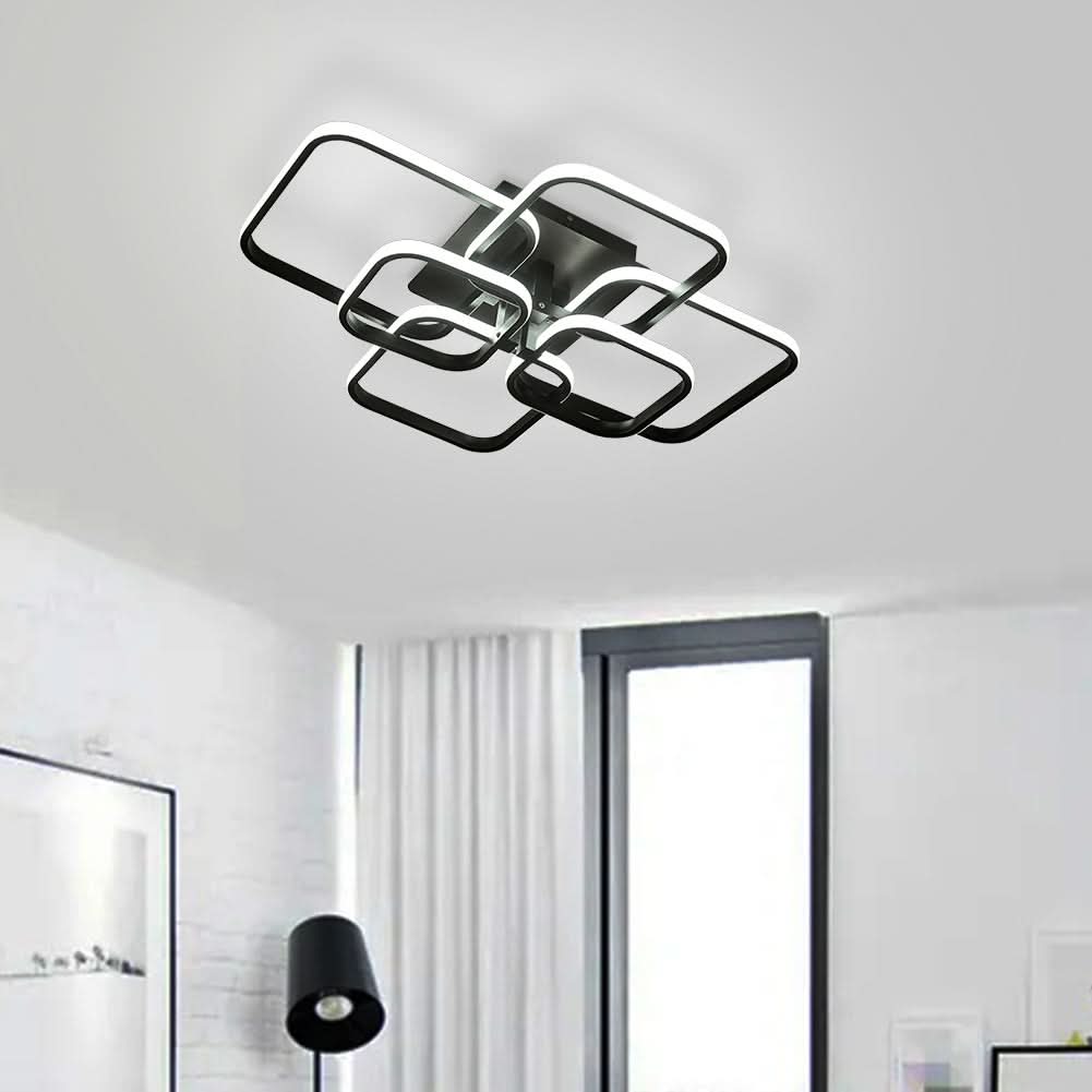 Modern LED Ceiling Light with 6 Squares 102W Flush Mount Pendant Light