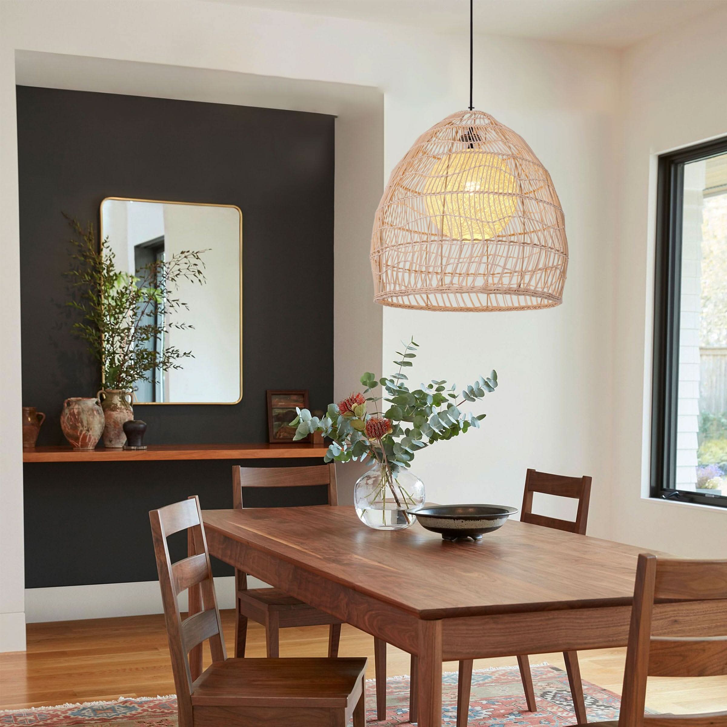 Lightsin Rattan Art Pendant Light Hanging Decor Rustic Style(Version A)