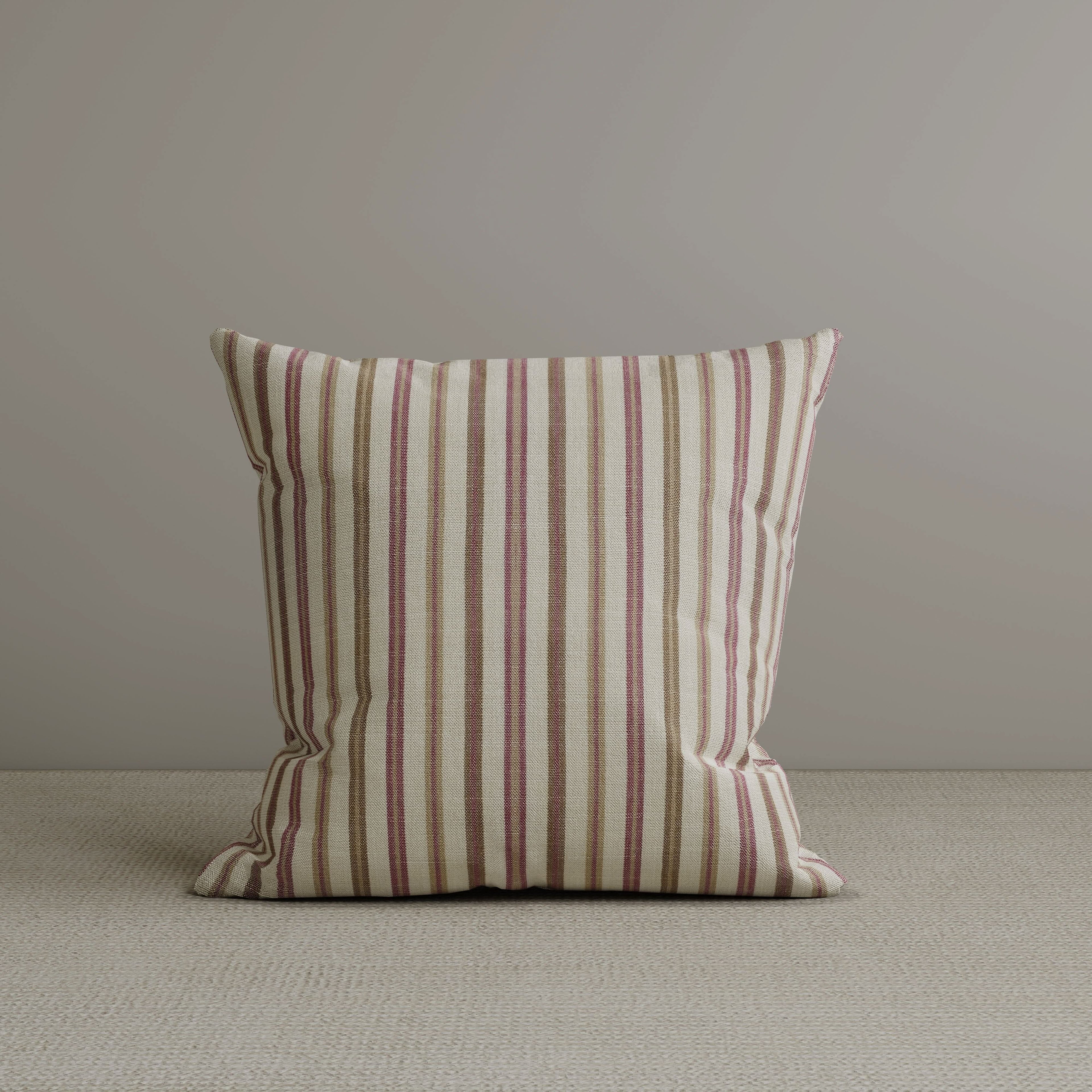 Cottonfy Square Exclusive Design Cushion in Red Striped Cotton Linen, 45*45CM