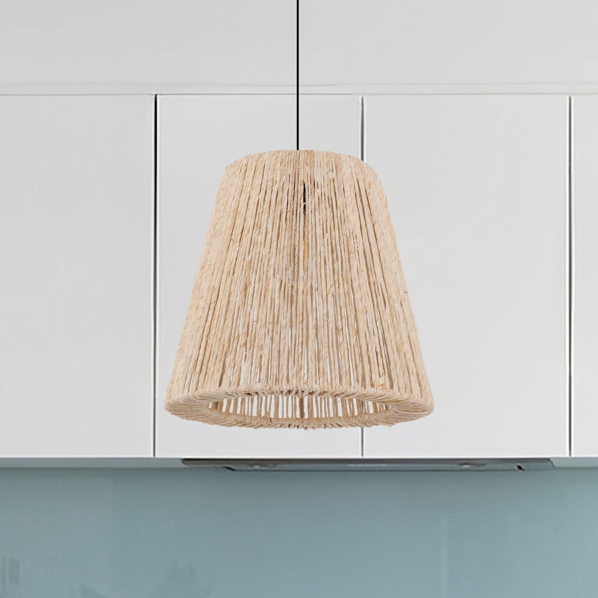 Lightsin Rustic Hemp Rope Woven Pendant Light for Cozy Interiors
