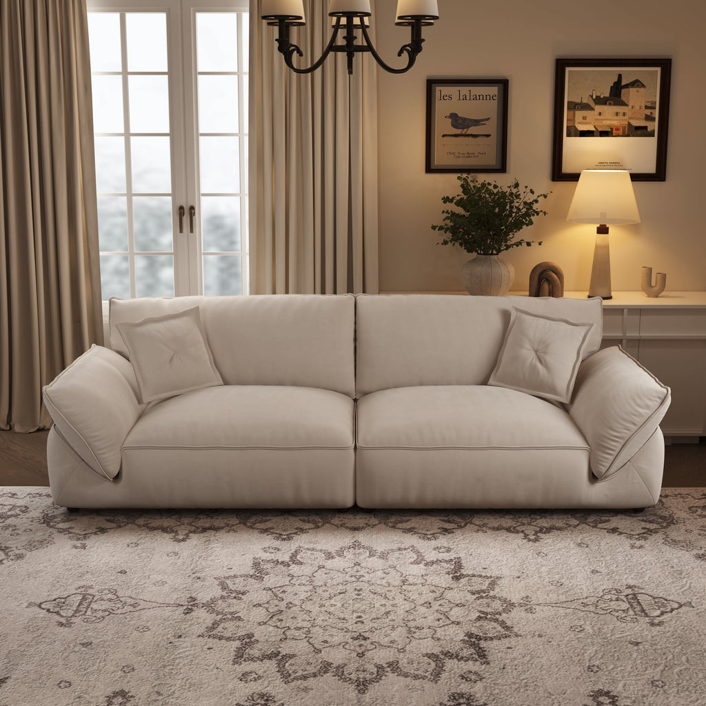 Cottonfy Cat-Scratch Resistant Fabric Elephant Ears Style Corner Sofa