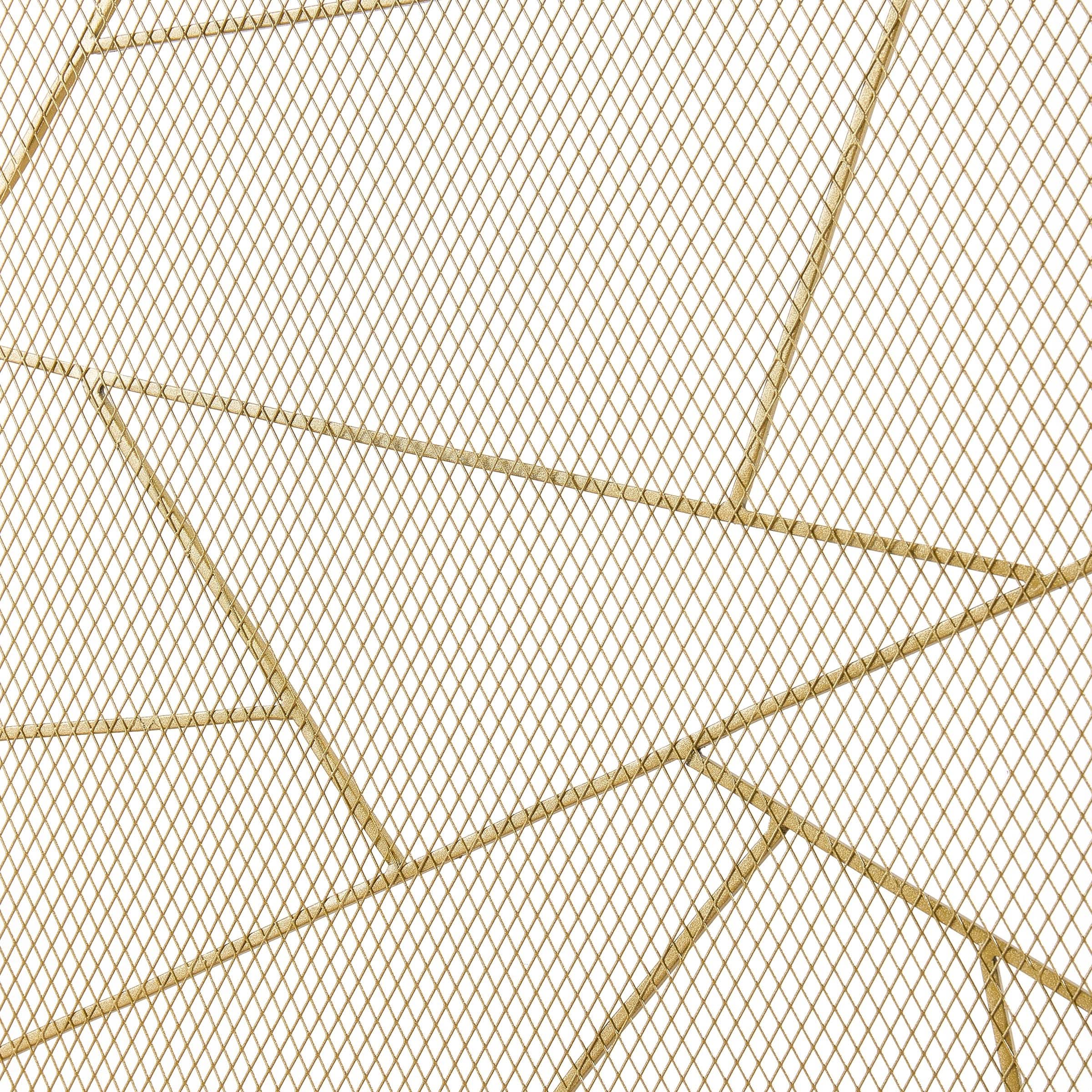Smallbee Triple-Fold Iron Fireplace Screen Gold Frame – 132x1x80cm