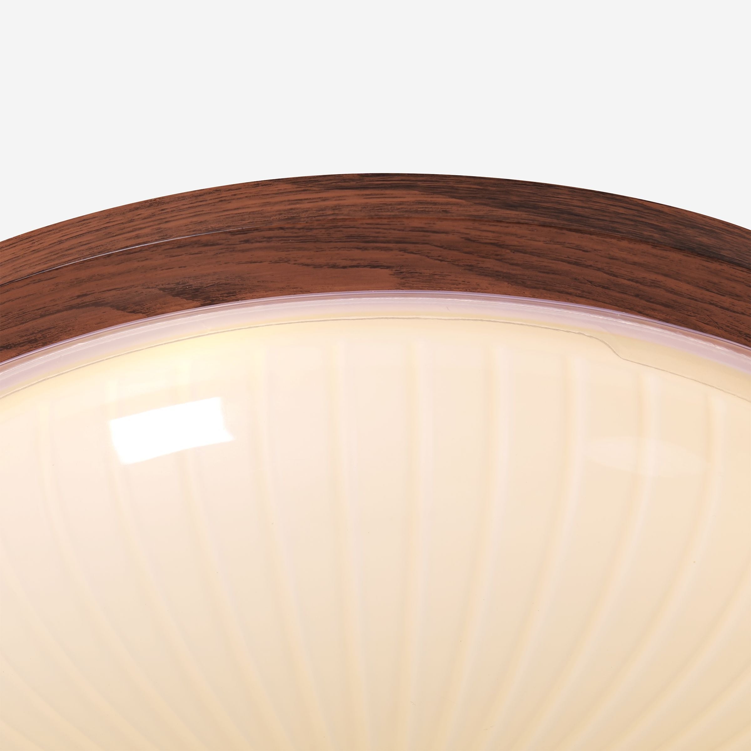 Walnut Acrylic Shade Ceiling Light | Colour-Changing Flush Mount