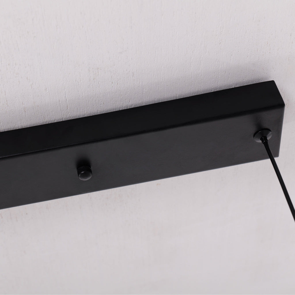 Walnut Double Pendant Light | Linear E27 Ceiling Lamp
