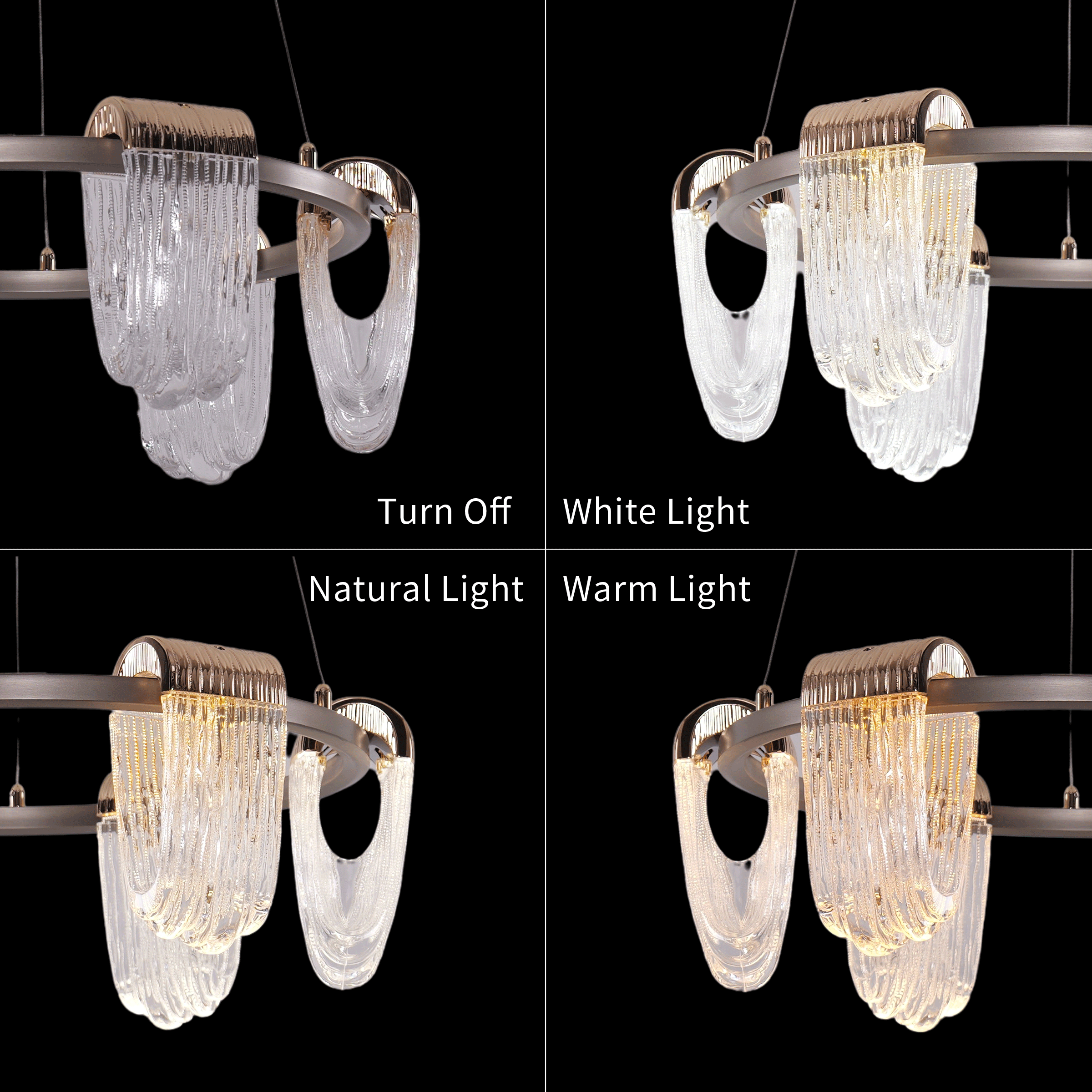 Lightsin Modern LED Pendant Ceiling Light with Cascading Gold Acrylic Curves