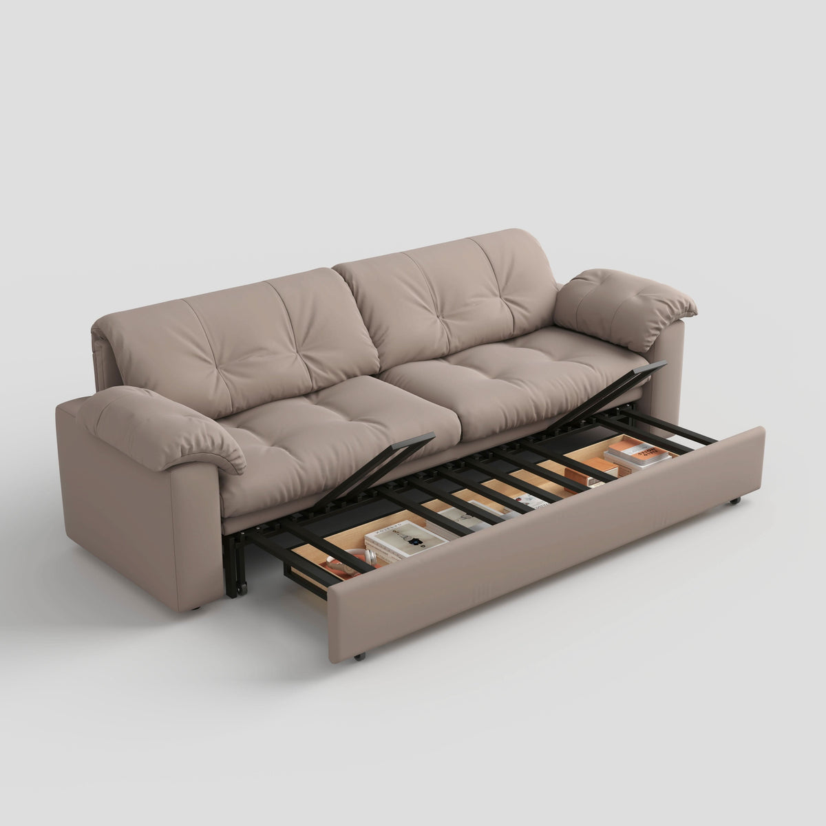 Cottonfy Multifunctional Sleeper Pull Out 2 Seater Sofa Bed with Storage Space
