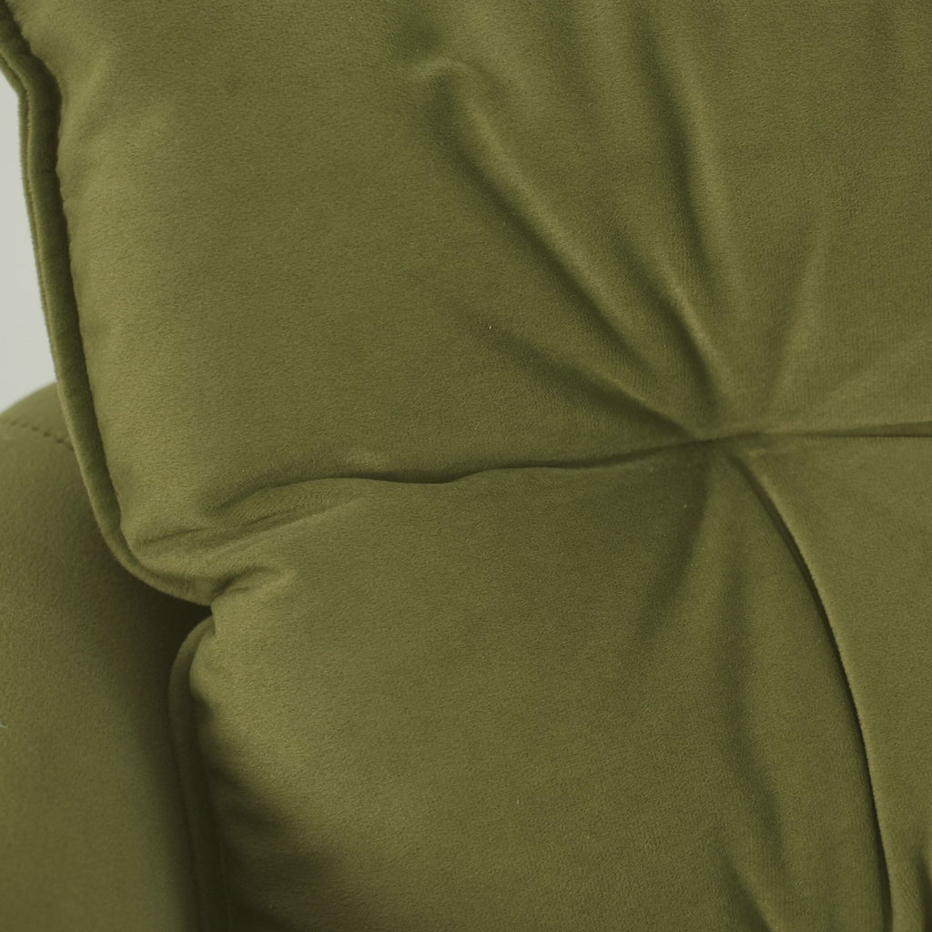 Cottonfy Green Velvet Armchair with Hidden Storage Footstool