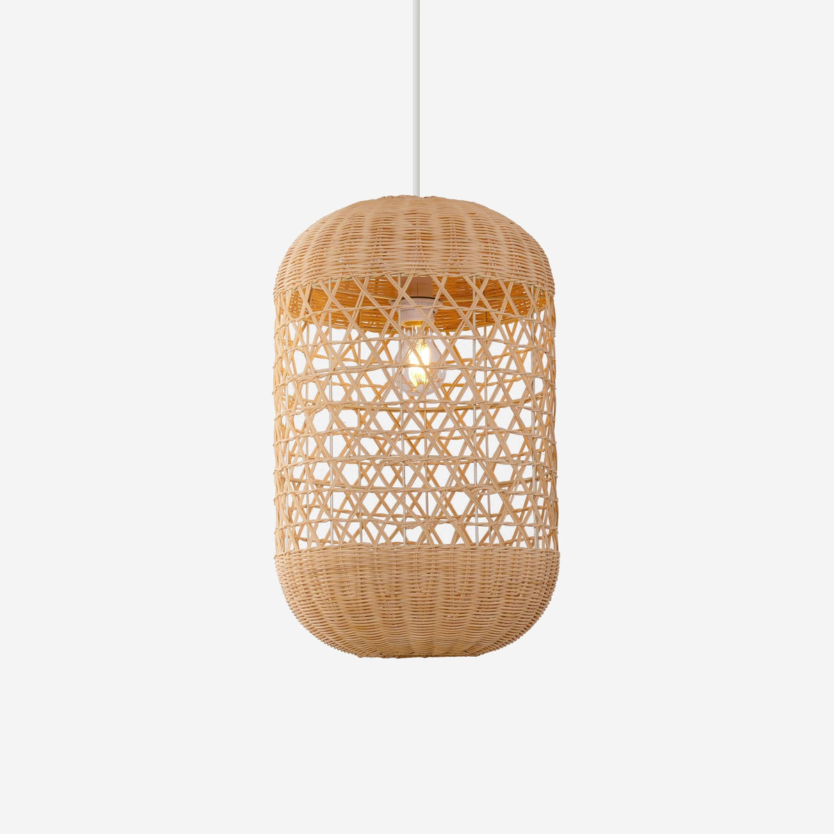 Lightsin Japanese Capsule-Shaped Rattan Pendant Light