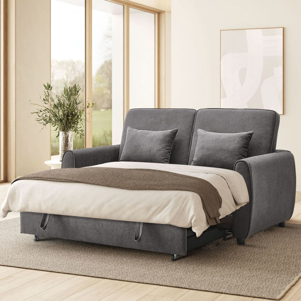 5ft Convertible Sofa Bed Grey Lounger