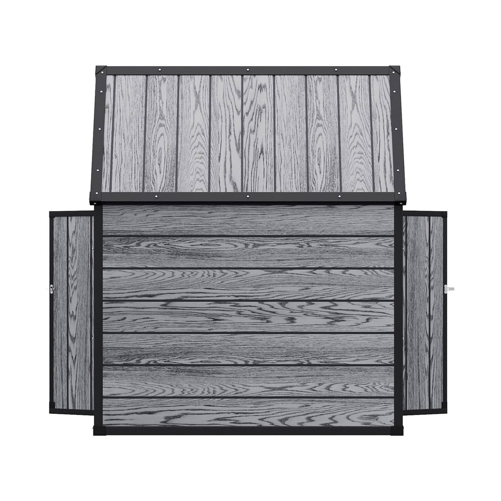 4x2ft Plastic Waterproof Grey Garden Tool Bicycle Storage Shed