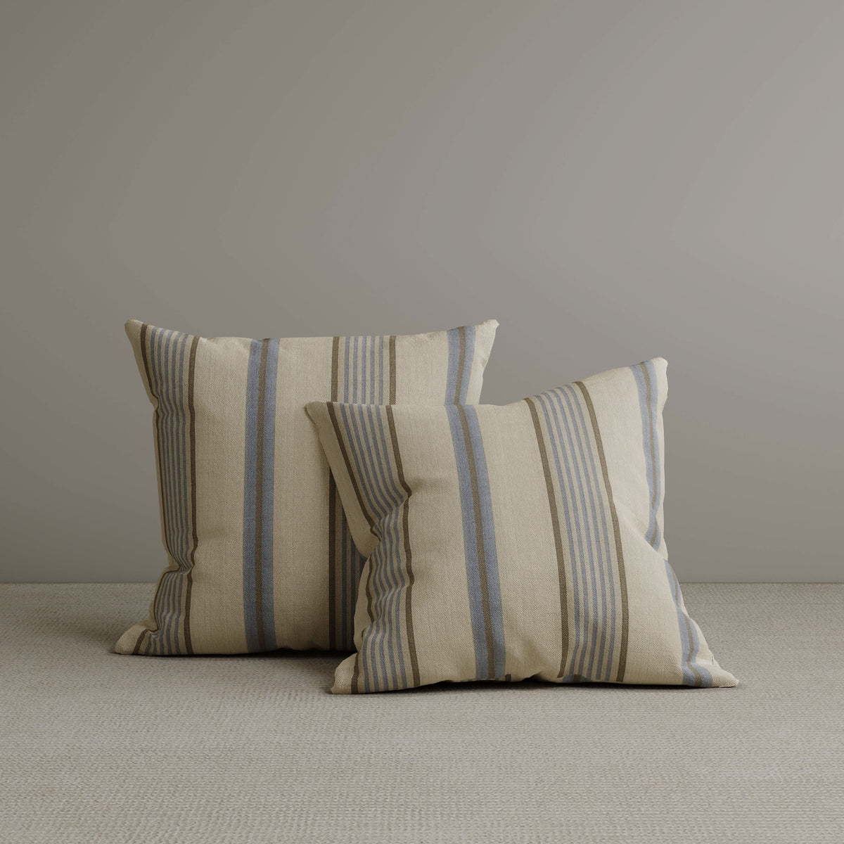‍Cottonfy Square Exclusive Design Cushion in Sky Blue Striped Cotton Linen, 45*45CM (100% off)