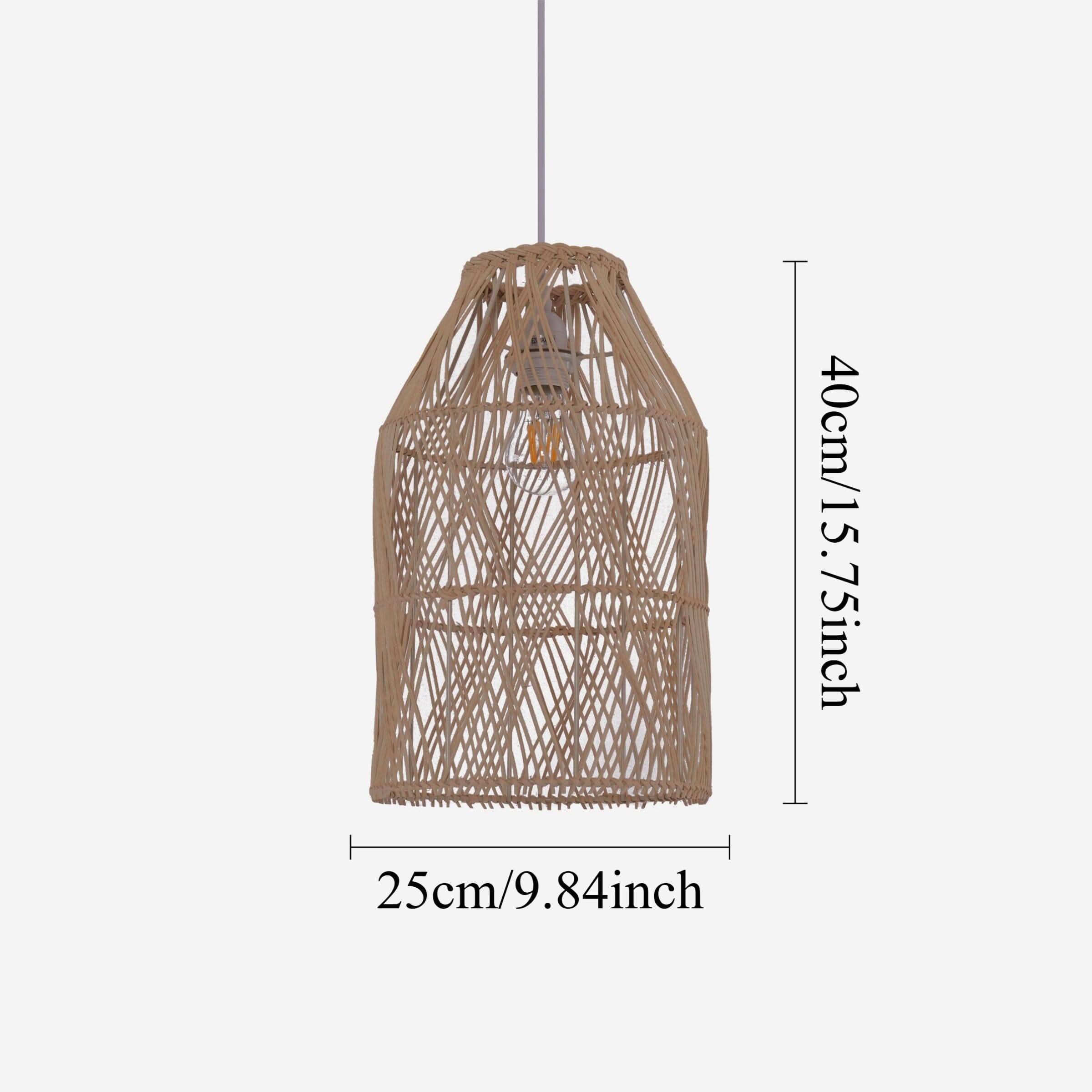 Lightsin Handwoven Rattan Pendant Light with Criss-Cross Pattern