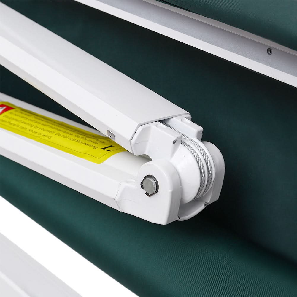 6ft/ 8ft/ 9ft/ 11ft/ 13ft Outdoor Retractable Patio Awning Canopy for Window and Door Green