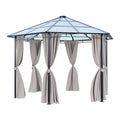 Dark Grey Aluminum & Steel Hexagonal Polycarbonate Canopy