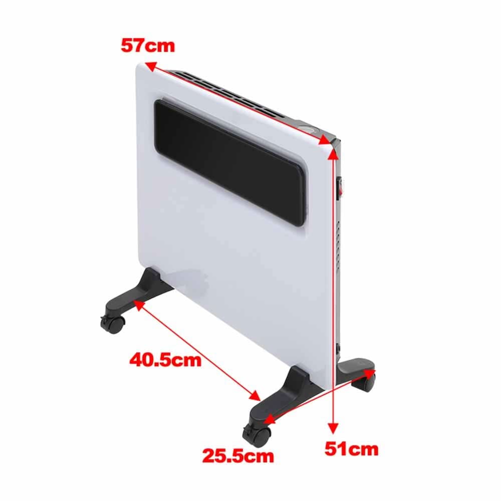 Floor-standing wall-mounted dual-use black and white heater with LED display - 1000W/1500W/2000W