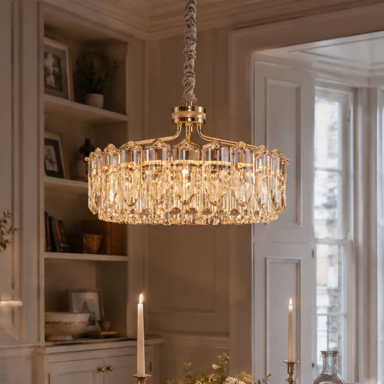 Lightsin Opulent Crystal Elegance Adjustable Pendant Light
