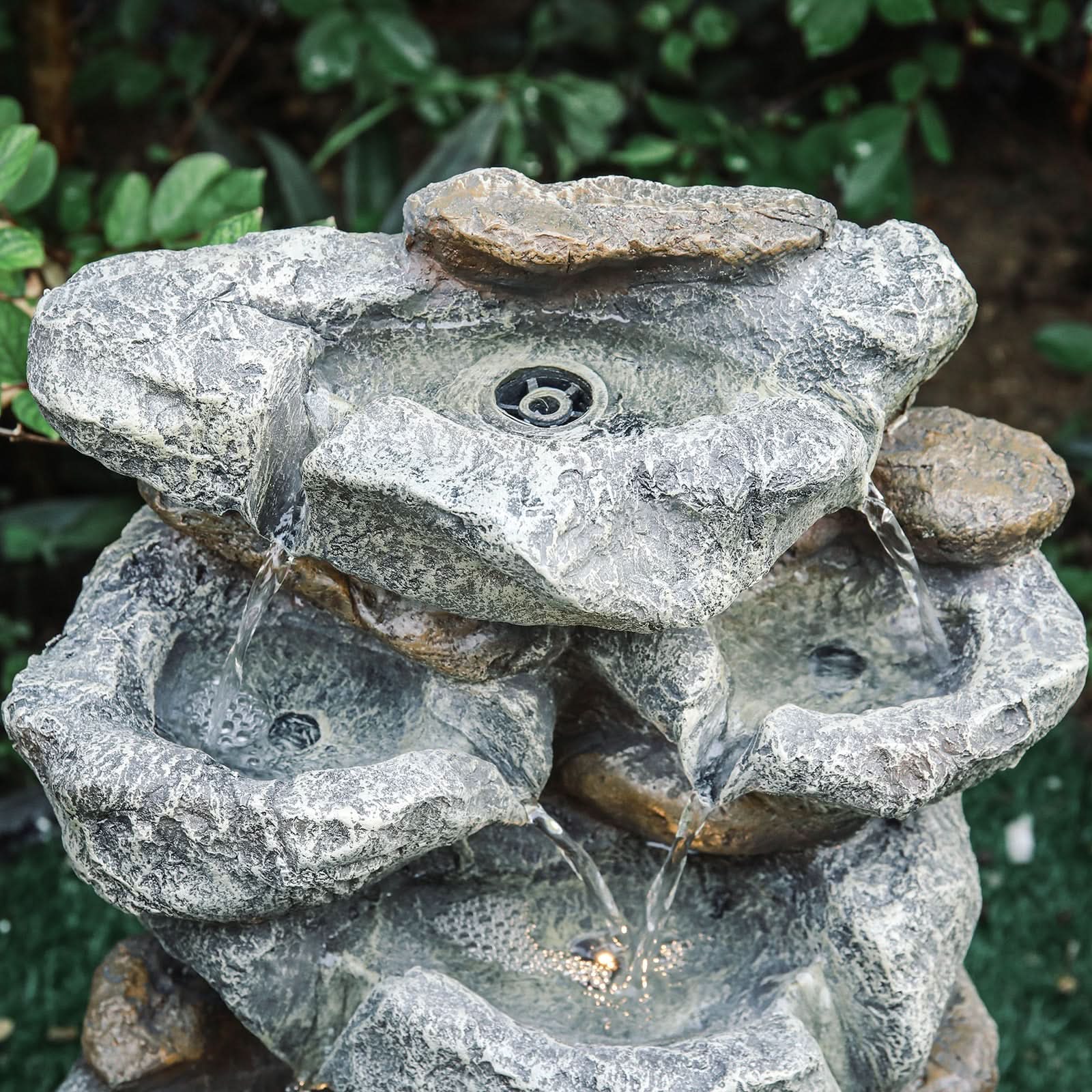 49CM Height Garden Cascading Waterfall Tiered Water Fountain Pump