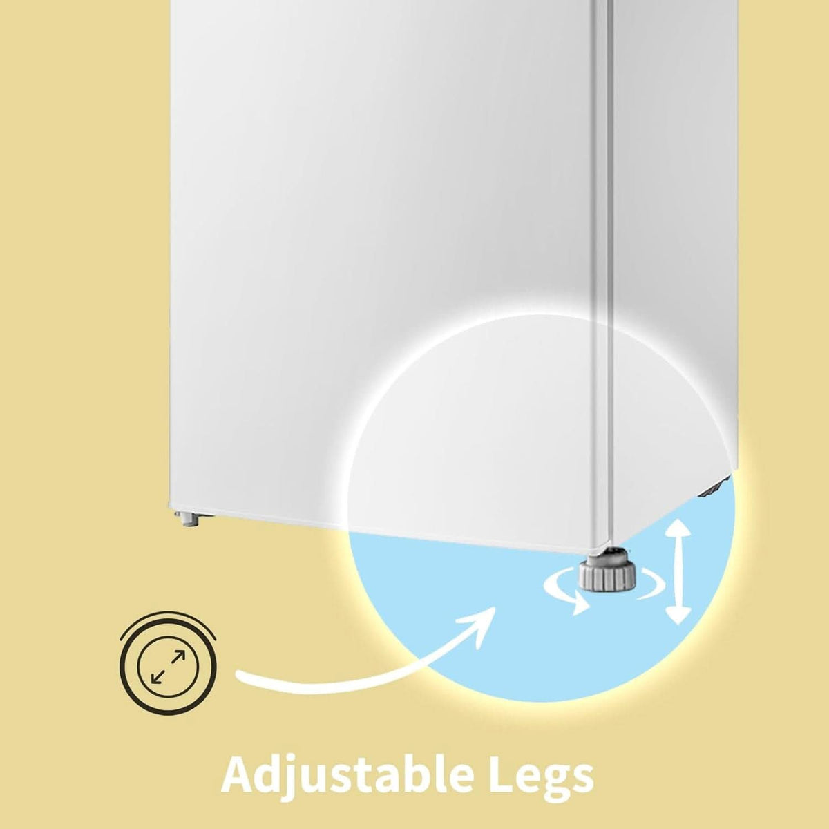 COMFEE 131L White Under Counter Larder Fridge with Adjustable Shelves