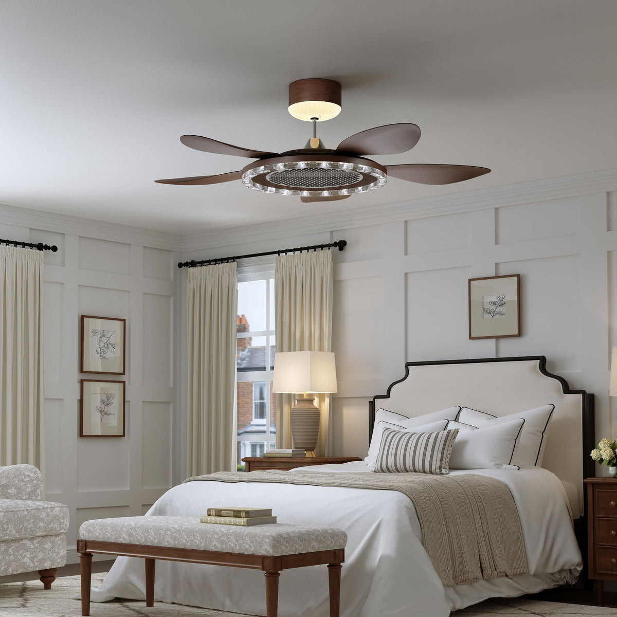Lightsin 48 Inch Ceiling Fan with 6-Speed Reversible DC Motor