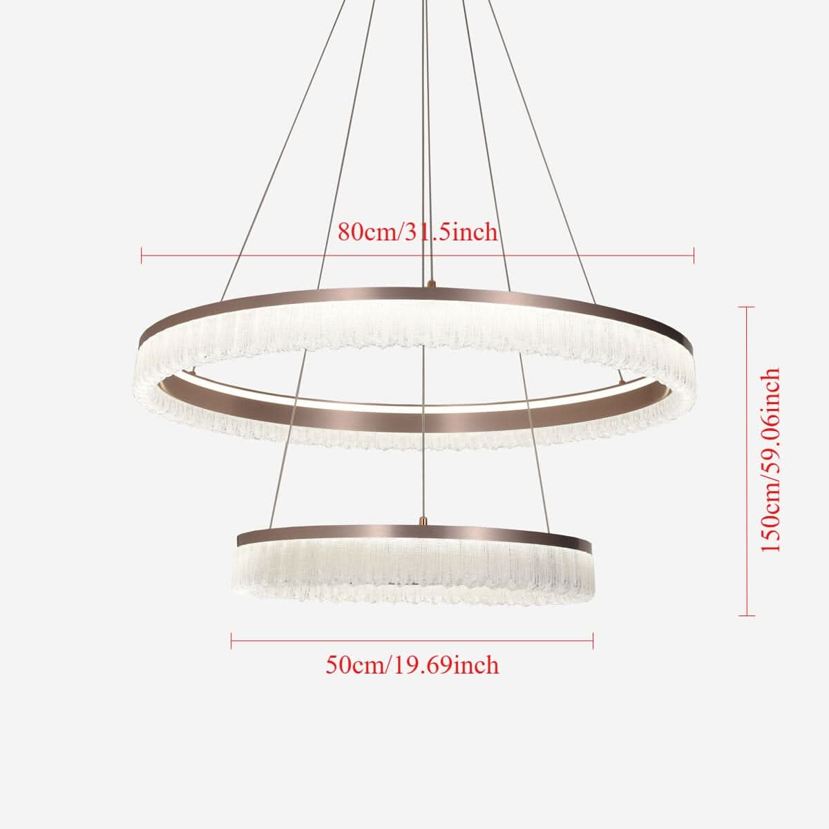 Lightsin Red Aluminum Stepless Dimming Circular Pendant Light for Modern Interiors