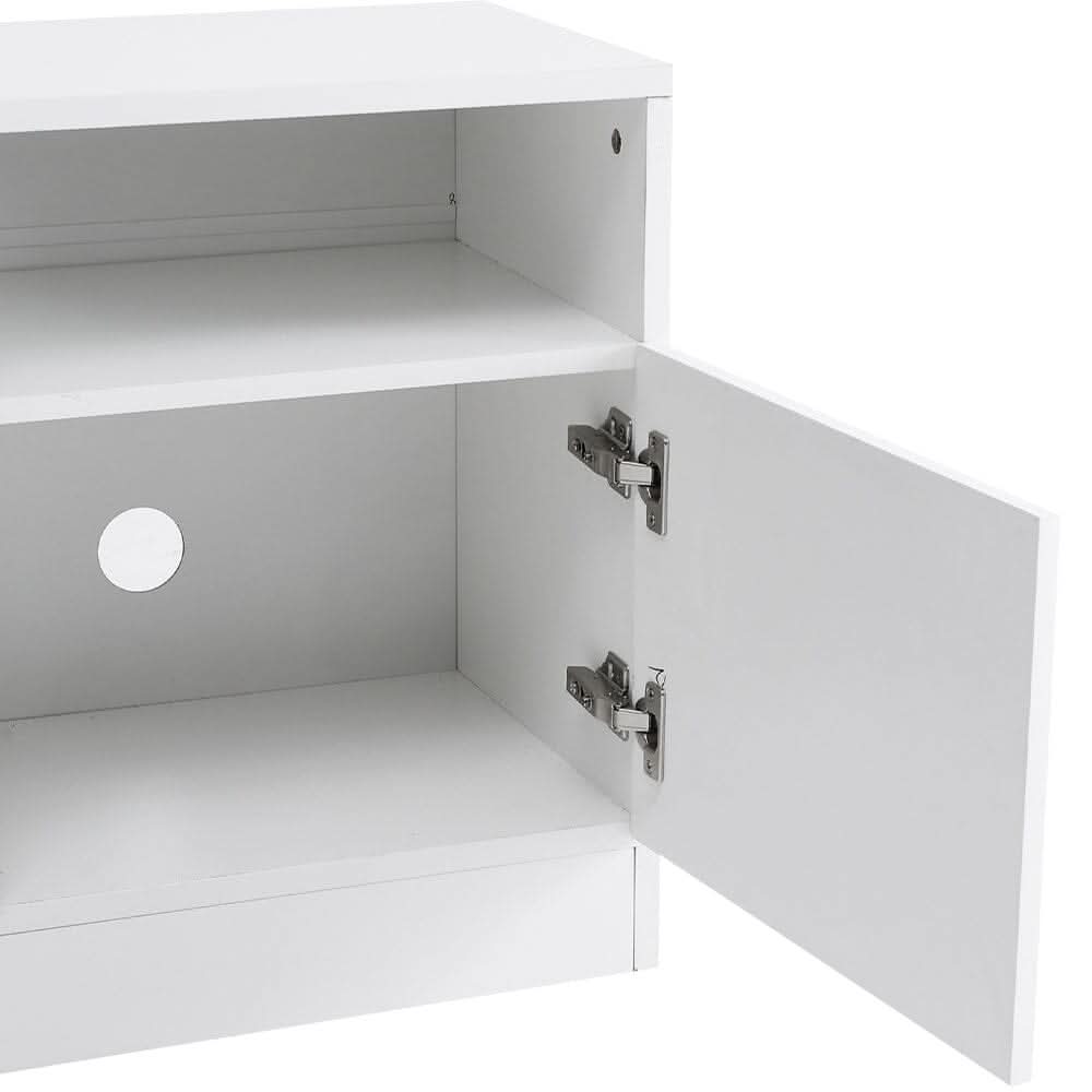 36 Inch Recessed Electric Fireplace TV Stand with Closed Storage