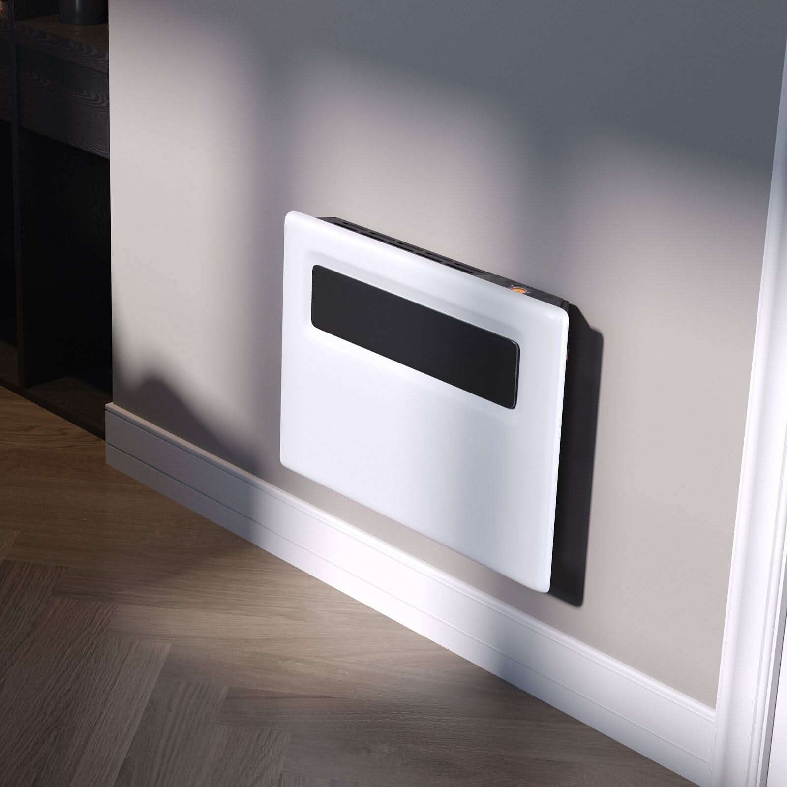 Floor-standing wall-mounted dual-use black and white heater with LED display - 1000W/1500W/2000W
