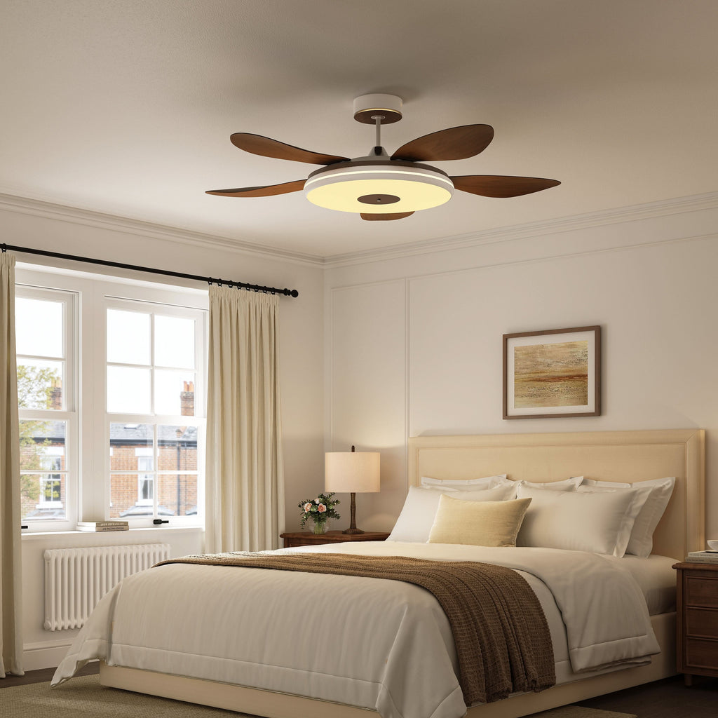 Lightsin 48 Inch Ceiling Fan with Bright LED and Timer Remote