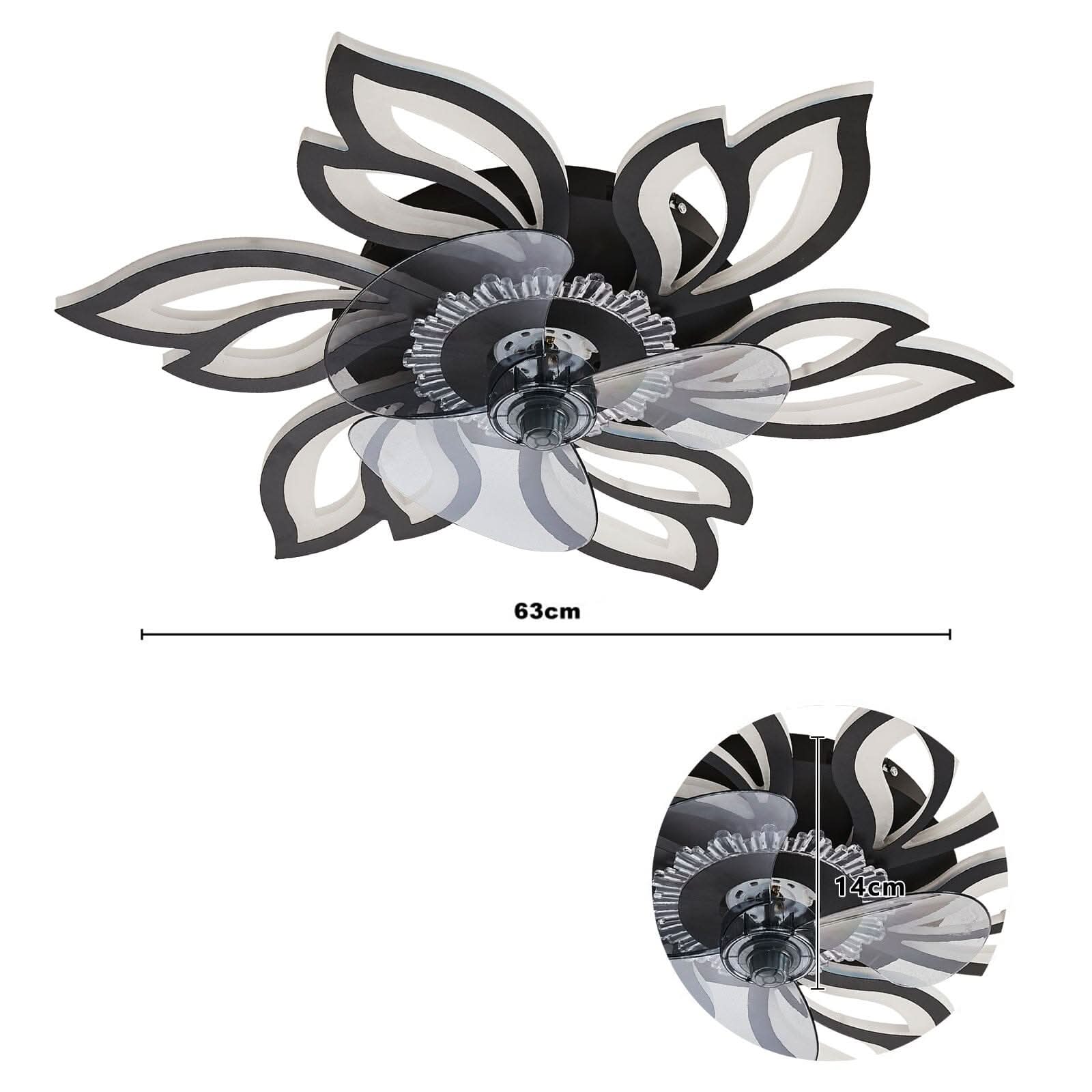 65cm Dia. Modern Flower Shape Ceiling Fan with Light