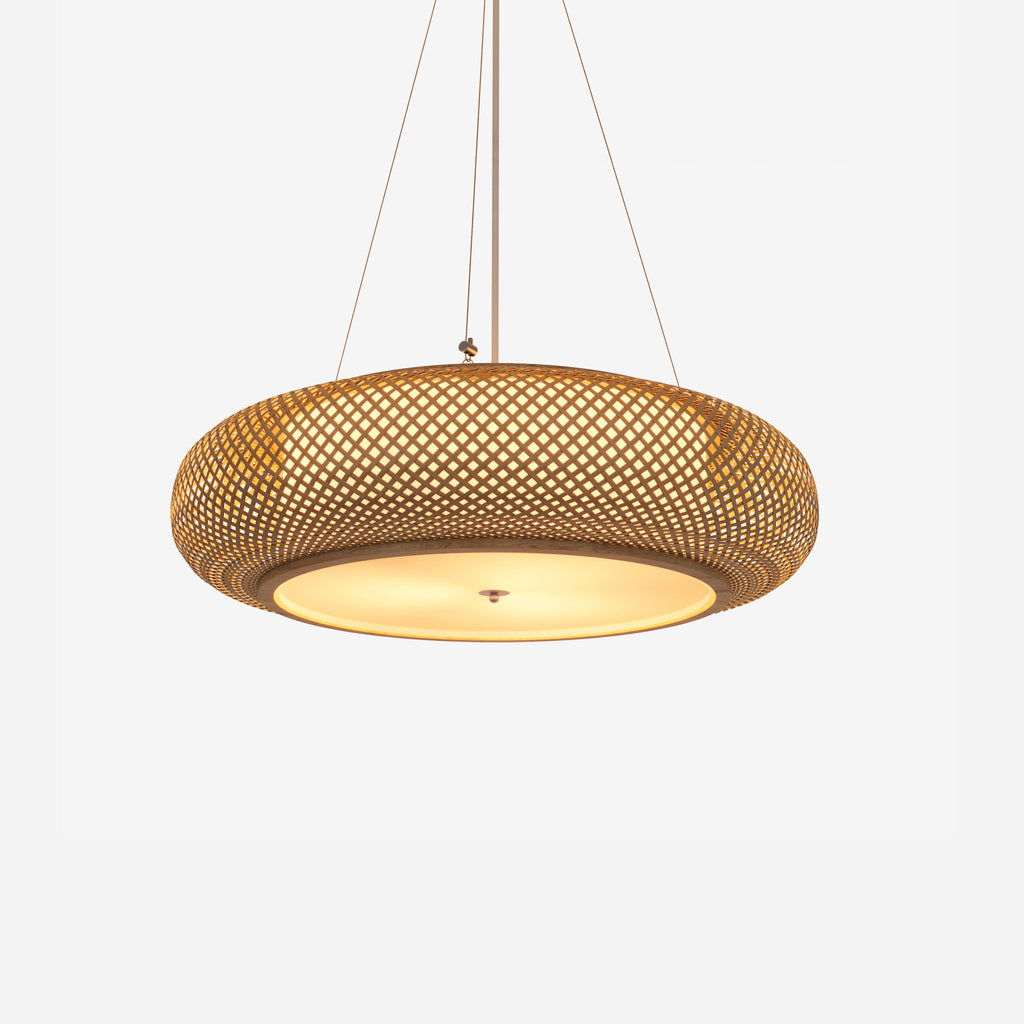 Lightsin Lutta-Handwoven Bamboo Pendant Light for Kitchen Island or Living Room