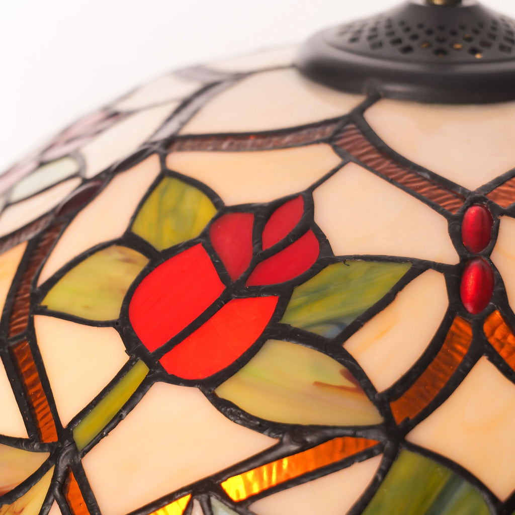 Lightsin Tiffany Table Lamp | Handcrafted Stained Glass Rose Series