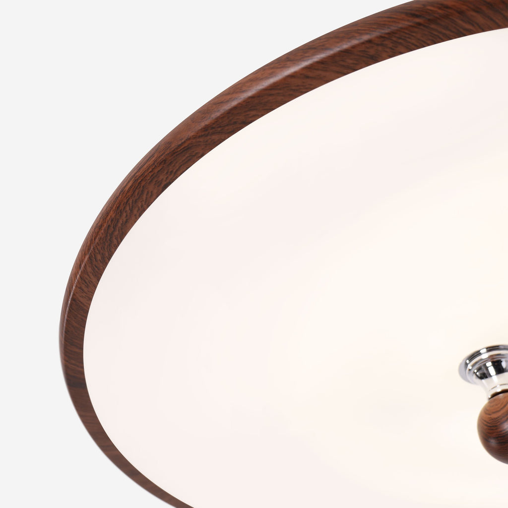 Walnut Two Globe Ceiling Light | Wood Effect Flush Mount