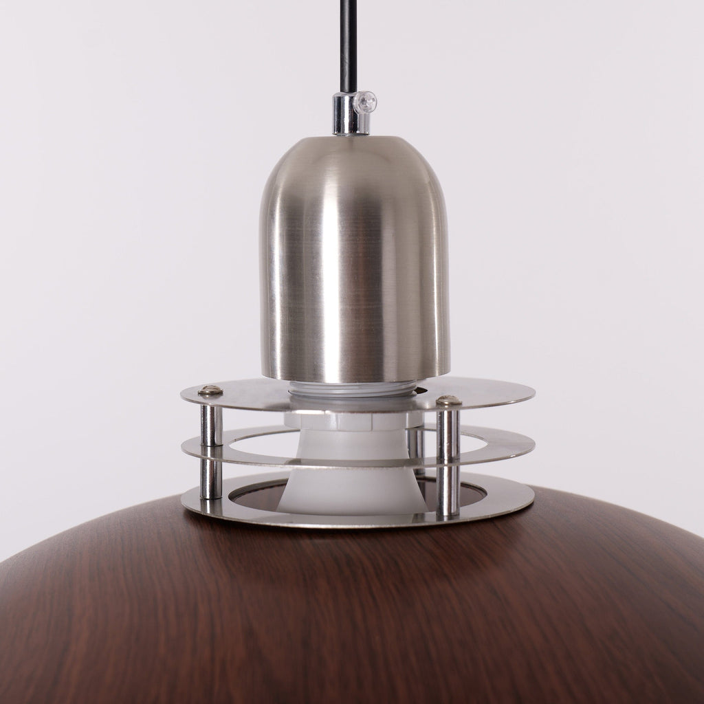3-Light Walnut Iron Pendant Light | Adjustable E27 Ceiling Lamp