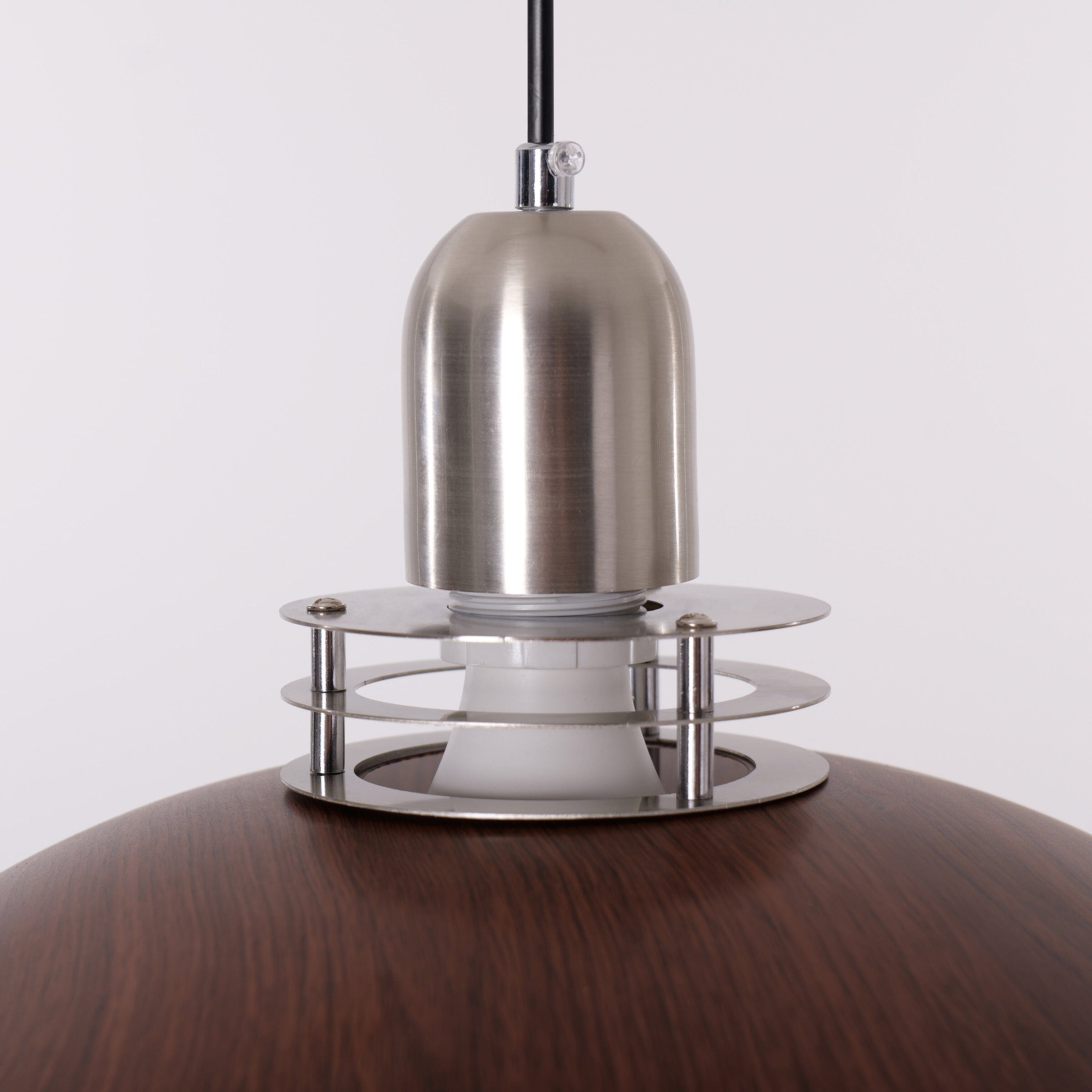 3-Light Walnut Iron Pendant Light | Adjustable E27 Ceiling Lamp