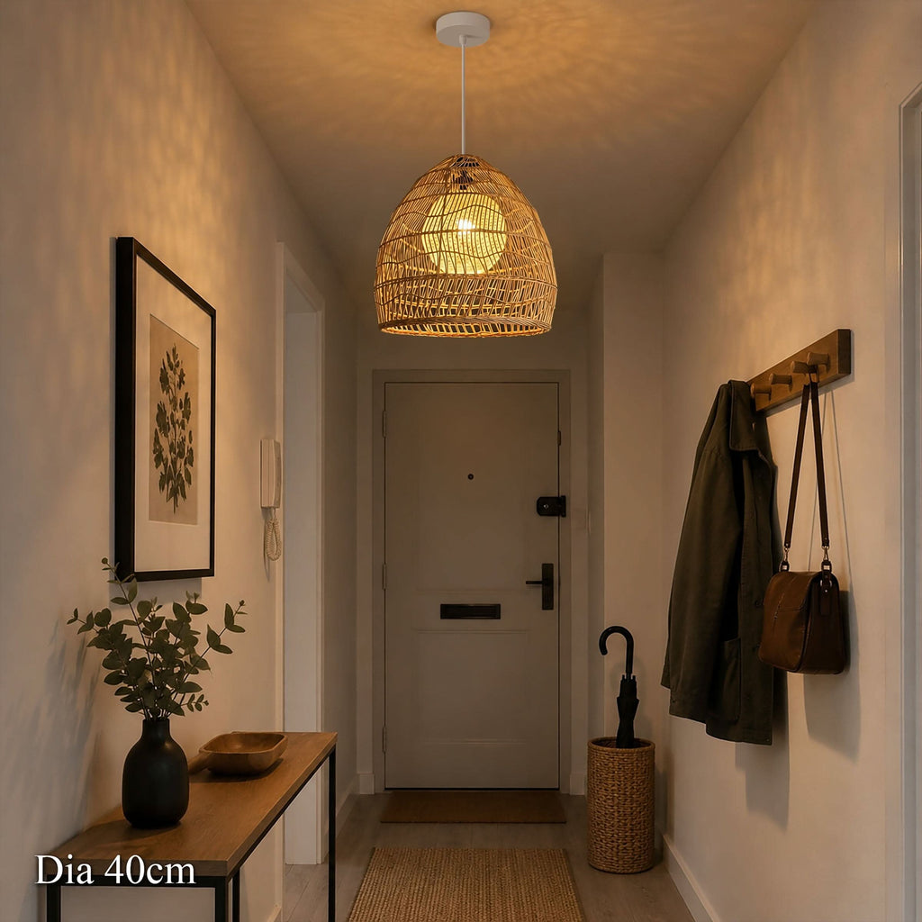 Cella-Lightsin Natural Rattan Pendant Light with Optional Woven Inner Sphere
