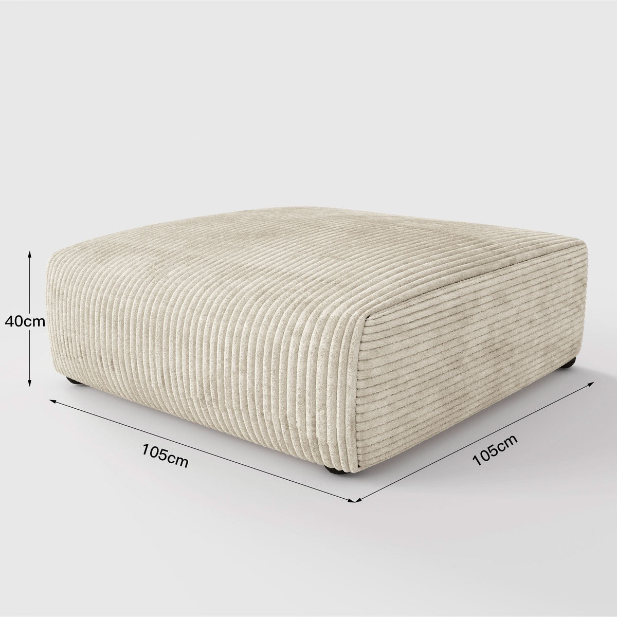 Cottonfy Corduroy Modular Wide Seat Chaise Sofa Block