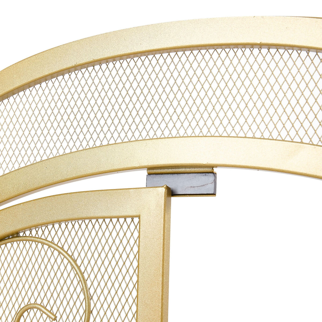 Smallbee Iron Fireplace Screen Gold Powder-Coated – 90x32x78.8cm