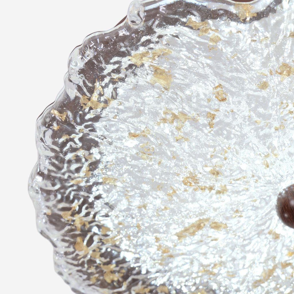Walnut Ripple Acrylic Ceiling Light | Colour-Changing Flush Mount