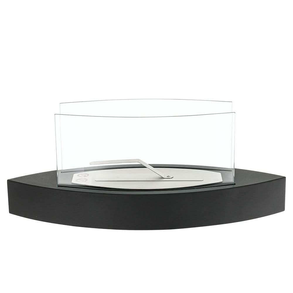 60cm Wide Black Tabletop Bio-Ethanol Fireplace with Flame Guard