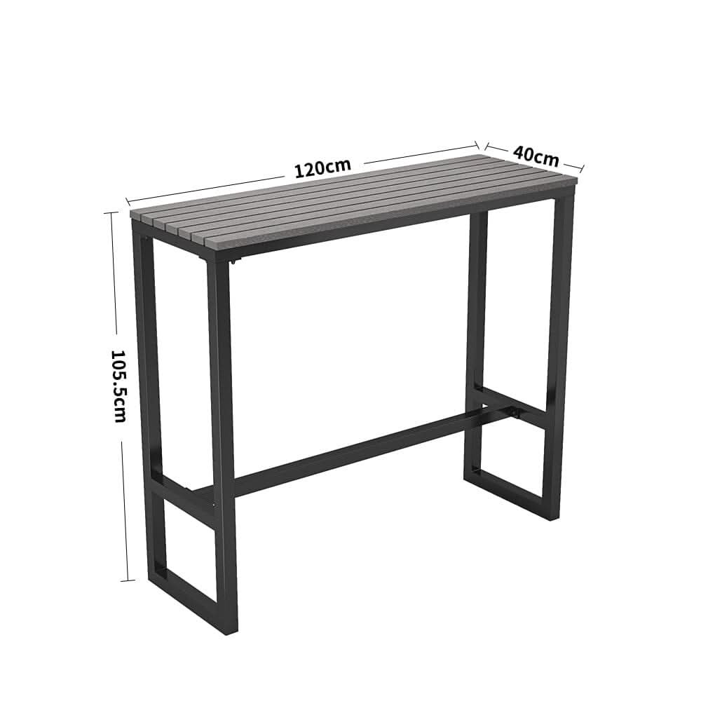 Garden Grey Dining High Table with Metal Legs