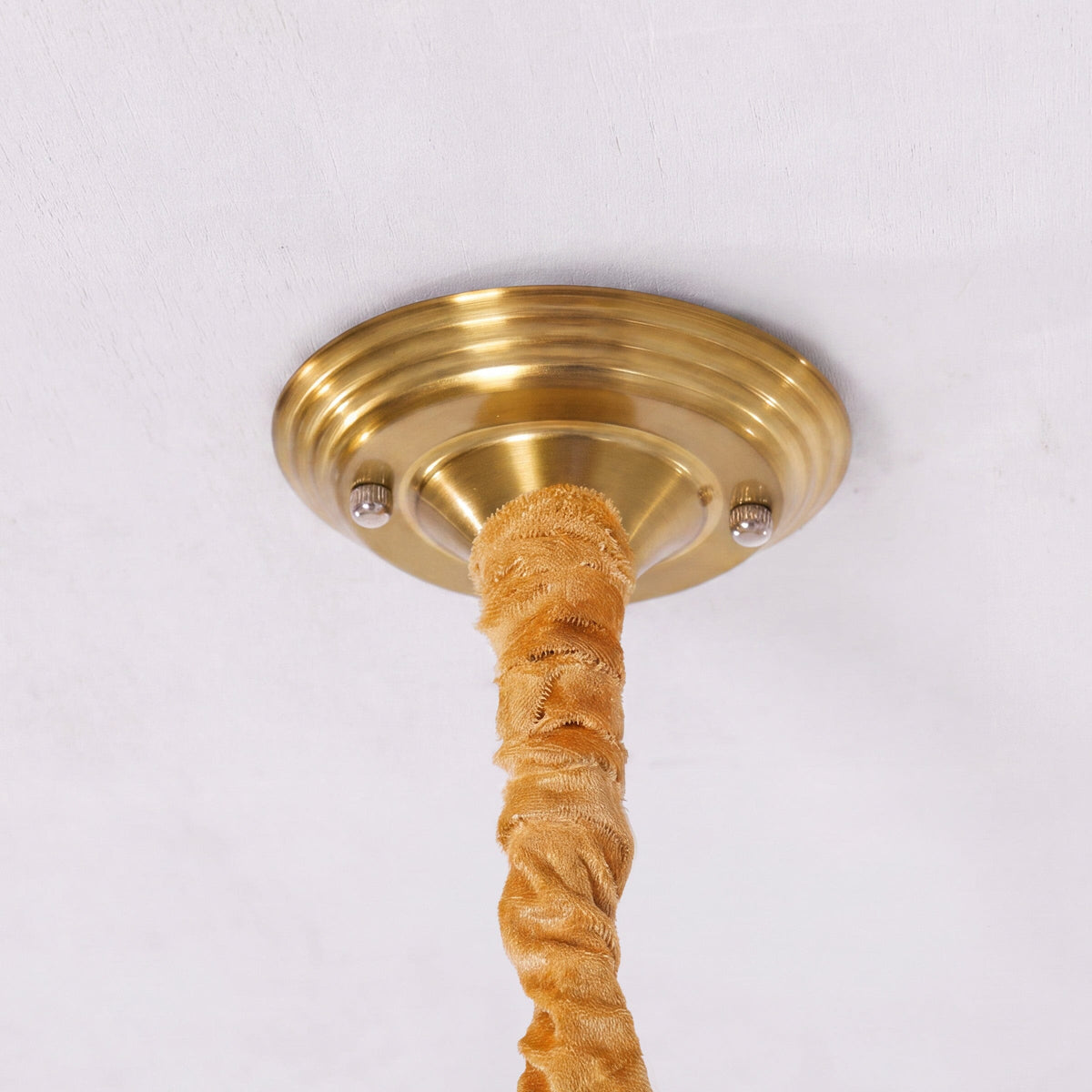 5-Light Vintage Glass Flower Chandelier | Copper E27 Pendant Lamp