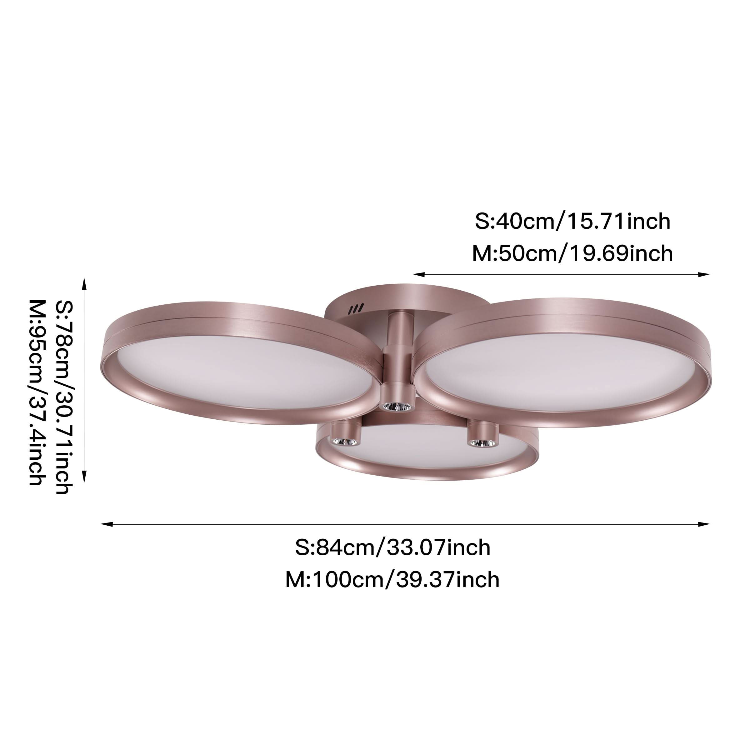Lightsin Modern Three-Disk Silver/Gold Full Spectrum Ceiling Light