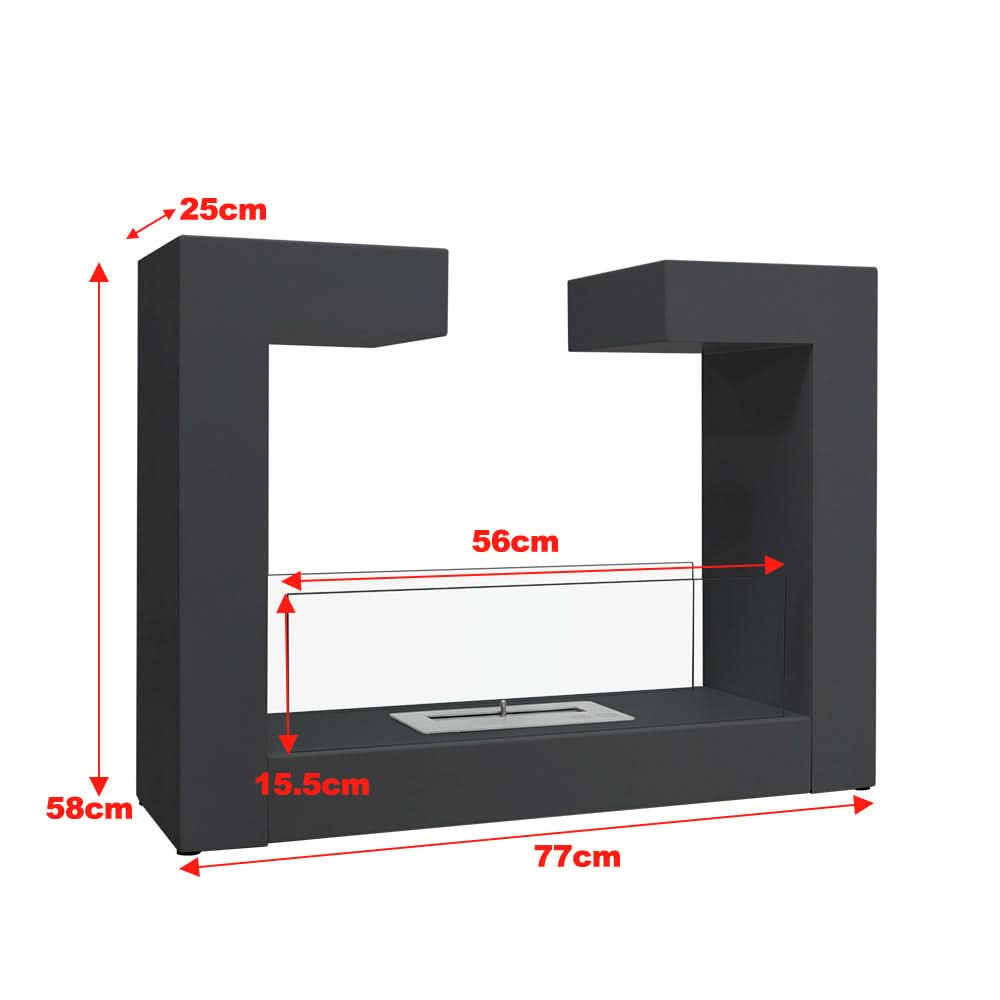 78cm W Bio-Ethanol Fireplace Freestanding Heater Real Fire