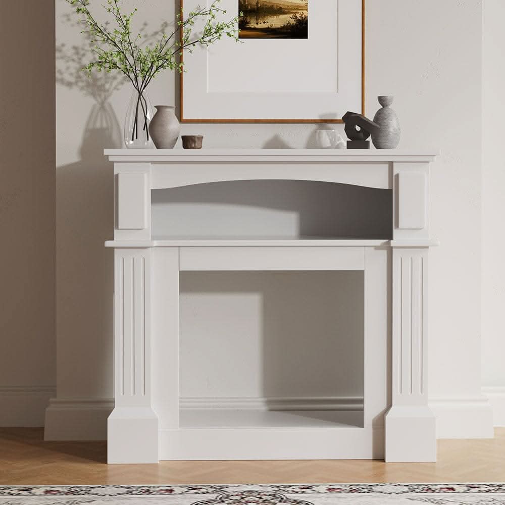 Wood Grain Fireplace Cabinet with 18inch Electric Fire | Touchscreen-enabled & remote-controlled